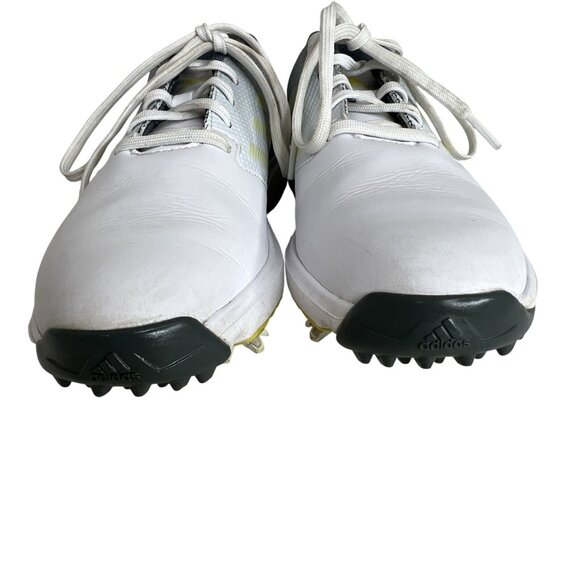 Adidas Golf Shoes White Gray Yellow Accents Spikeless Comfortable & Stylish Foot - Picture 4 of 8